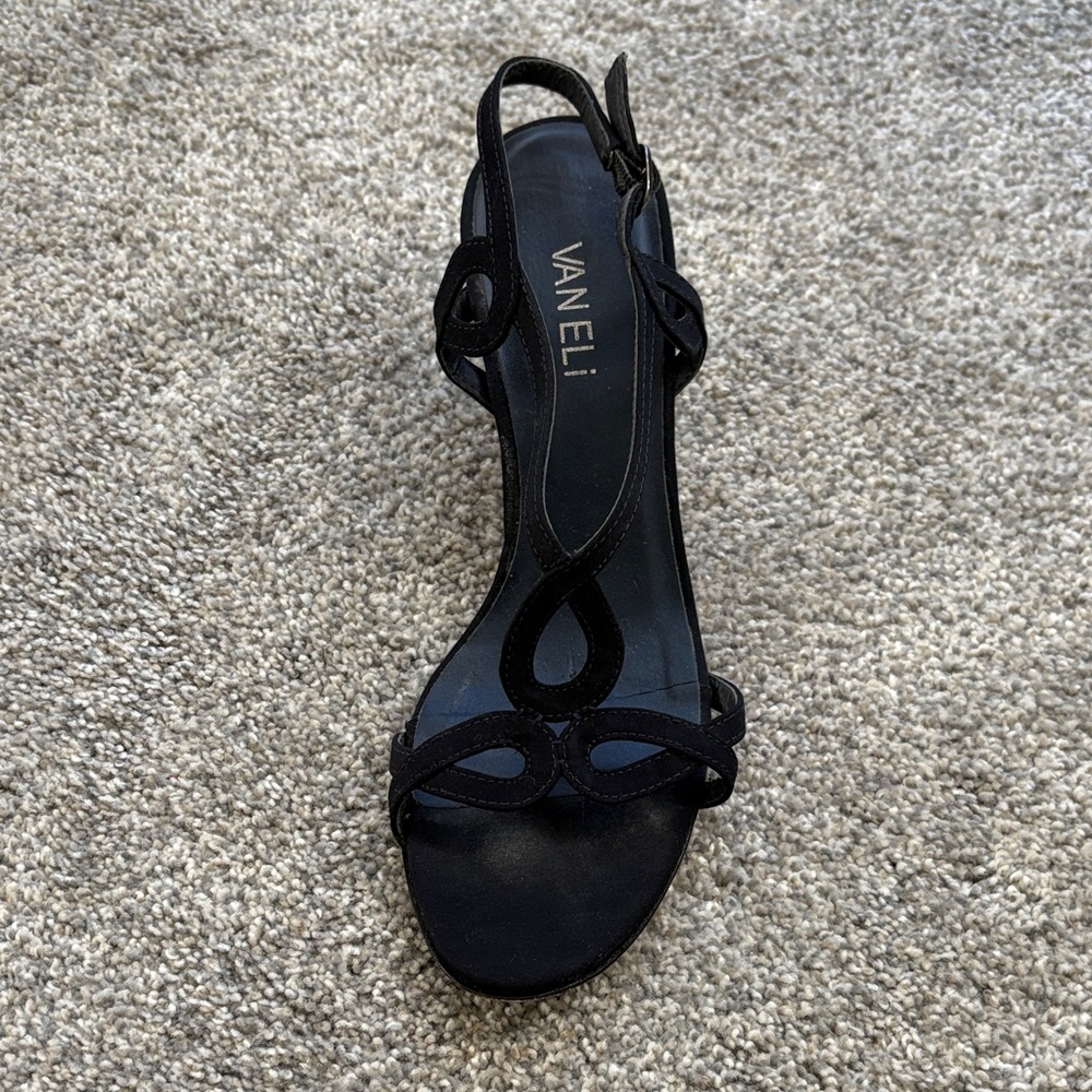 Vaneli Black Strappy Sandals